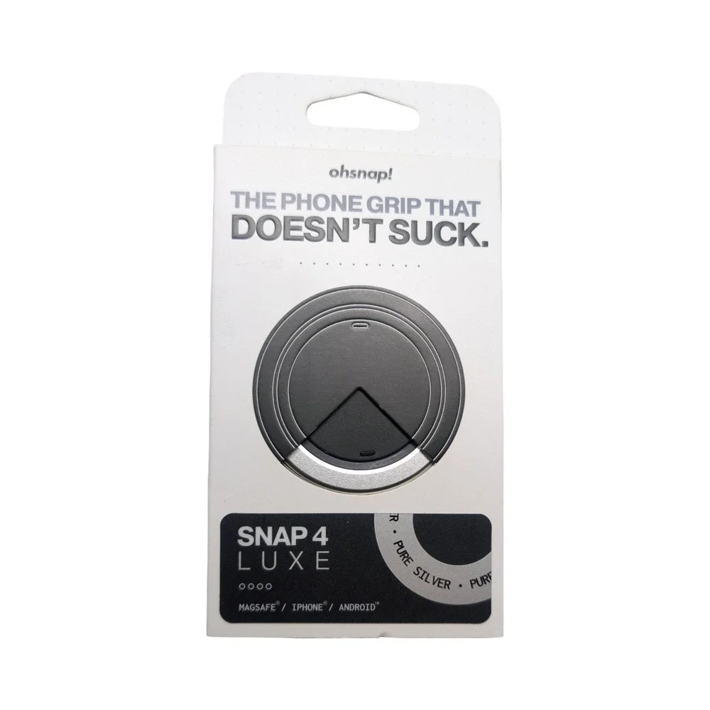 Gg1-P ohsnap! Snap 4 Luxe Magnetic Phone Grip Ultra Thin - Pure Silver ⬇️ Scuffs